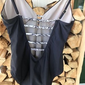 Dark Grey One piece Bathing suit.